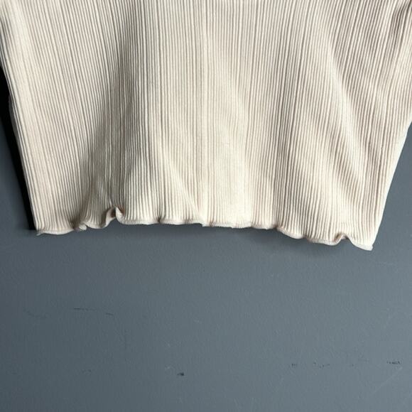 Abound Light Pink Ribbed Cropped Tank Criss Cross Back Size Large - Picture 2 of 6